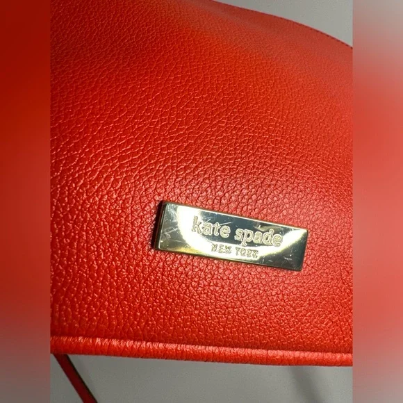 Kate Spade EUC Villabella Avenue Celina Bow Red Pebbled Leather Crossbody Bag - Picture 4 of 11